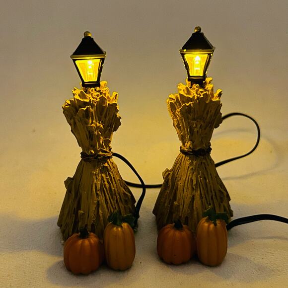 Department 56 CORN STALK LANTERNS Set of 2 in Box with Lights - Picture 2 of 12